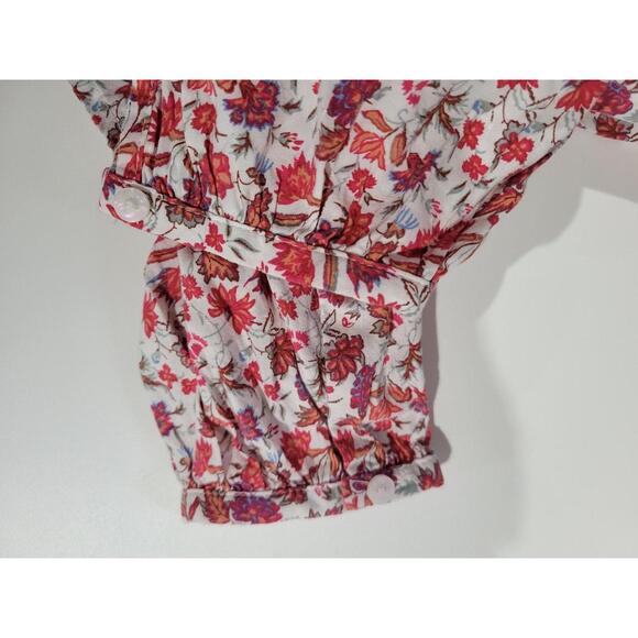 Universal Thread Womens Floral Balloon Sleeve Quarter Button Blouse Medium NWOT - Picture 4 of 10
